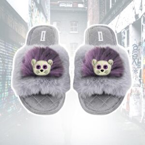 Slippers - Grey Faux Fur