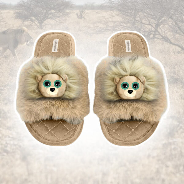 Slippers - Beige Faux Fur