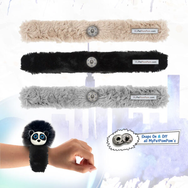 Snap Wristbands - Faux Fur